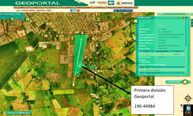 Ilustración 3 Consulta Geoportal Aeropuerto Alfonso López Pumarejo Poligono 1 