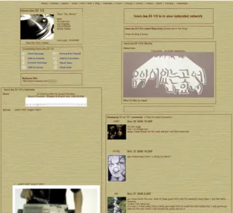 Figure 2: Example profile with modified background,  added multimedia. 