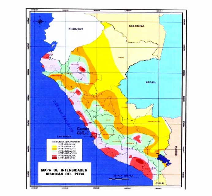 Figura 2.7  Zonas sísmicas del Perú 