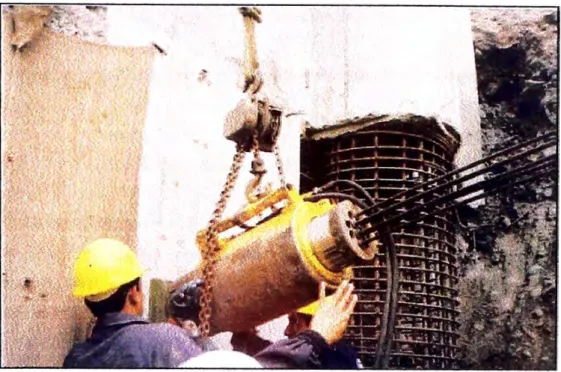 Fig. 4.27: Tensado de Cable de Anclaje 