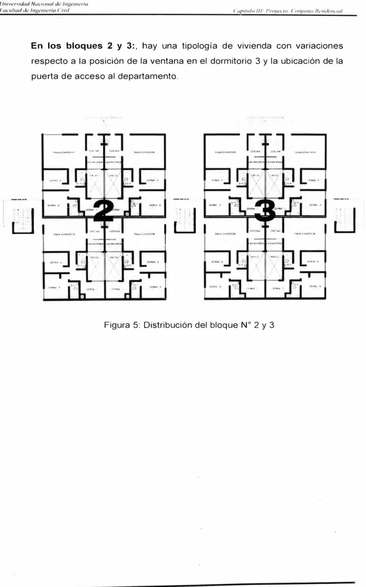 Figura 5:  Distribución del bloque N º  2 y  3 