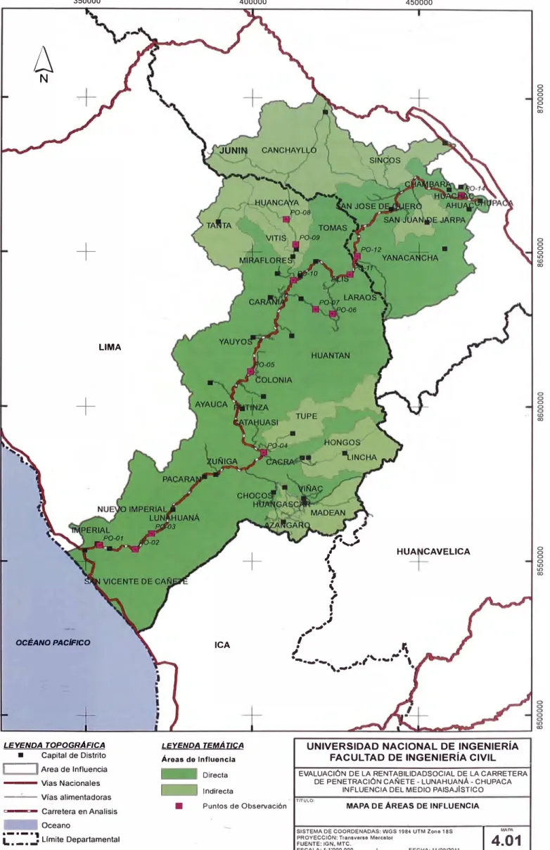 MAPA DE ÁREAS DE INFLUENCIA 