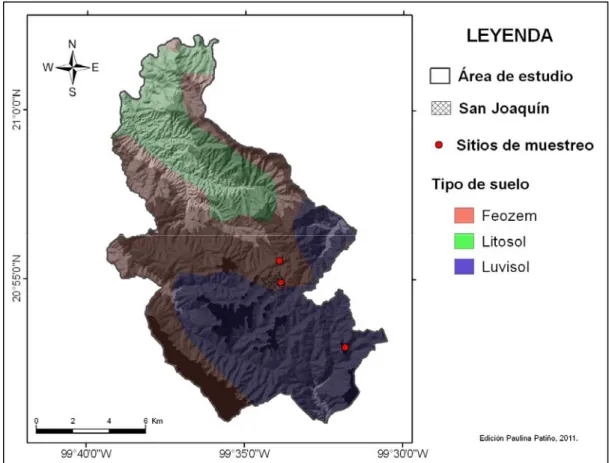 Fig. 2.3  Mapa edafológico de la zona de estudio.