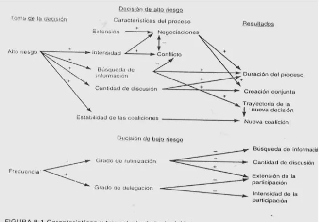 Figura 3.1  Características y trayectoria de la decisión 
