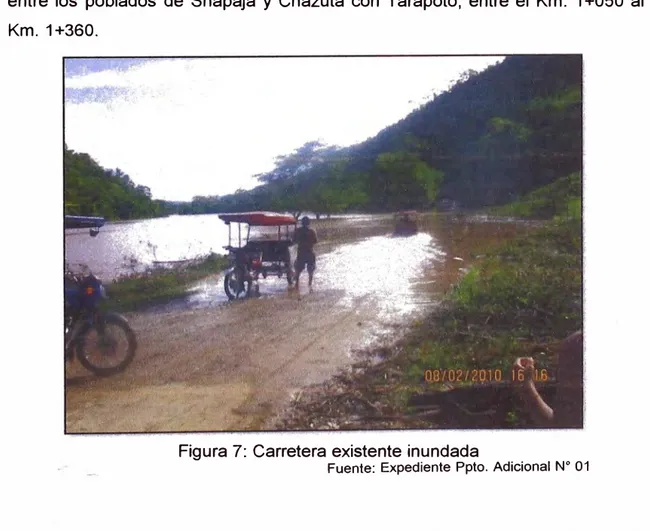 Figura 7: Carretera existente inundada 