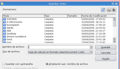 Figura 5: Cuadro de diálogo Guardar como.