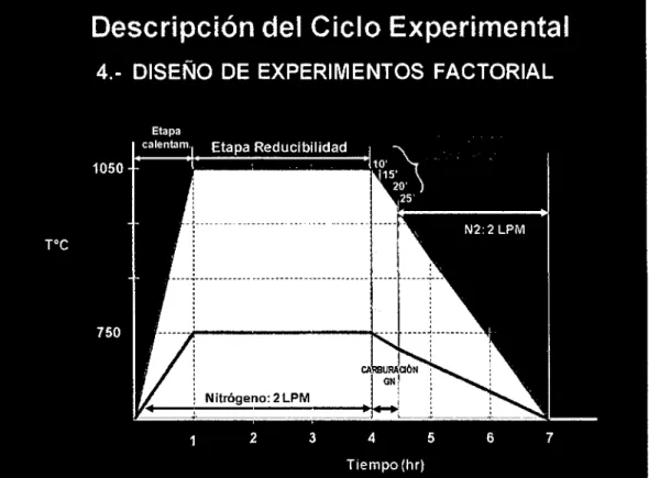 Figura 38:  Esquema  de pruebas para el  diseño de experimentos factorial. 