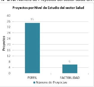 Figura N° 3.16: Número de Proyectos del sector salud GR Huánuco. 
