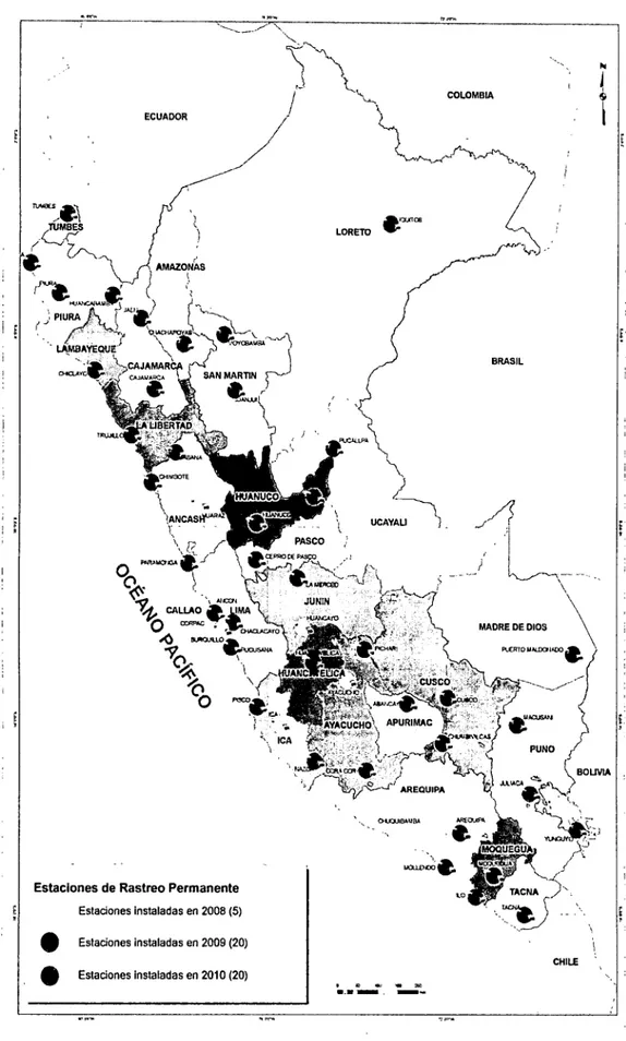 Figura 1. 22.  Estaciones de Rastreo Permanente (ERP)  Fuente:  Instituto Geográfico Nacional del Perú