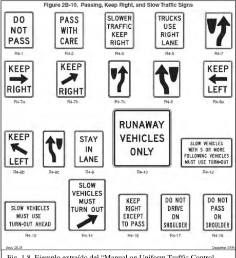 Fig. 1.8. Ejemplo extraído del “Manual on Uniform Traffic Control  Devices for Streets and Highways” 01