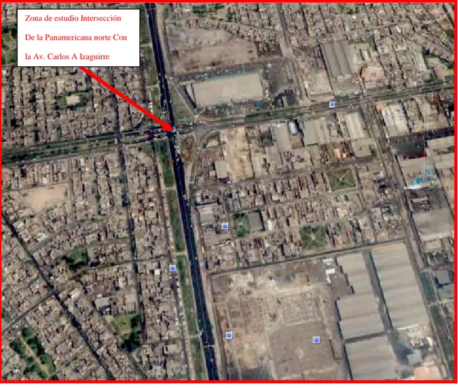 Figura 3.5: Ubicación política del área de estudio de caso (Fuente: Google Earth).