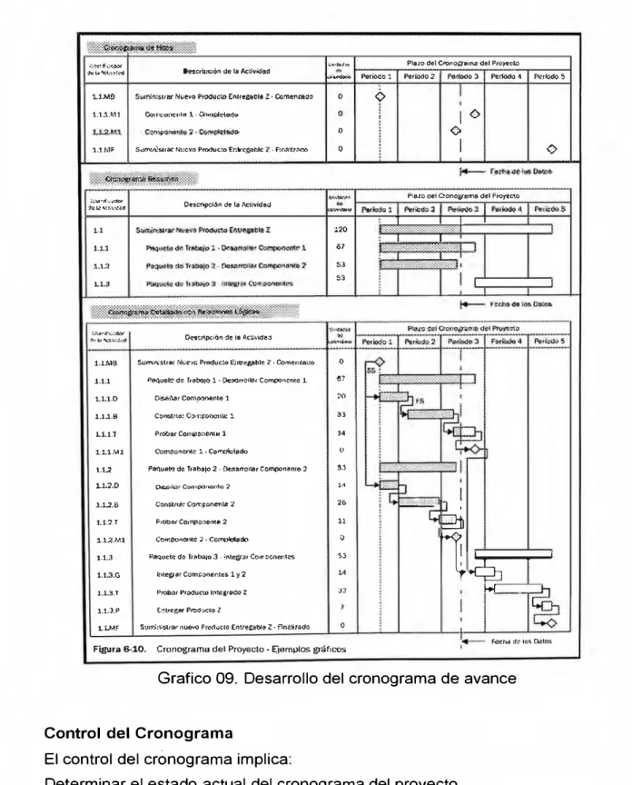 Figura 6-10.  Cronograma del Proyscto • Ejemplos gráficos  h.'C-ti.a det los Datos 