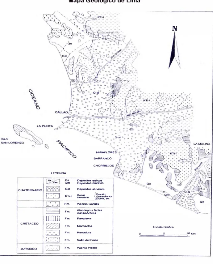 Mapa Geológico de  Lima 