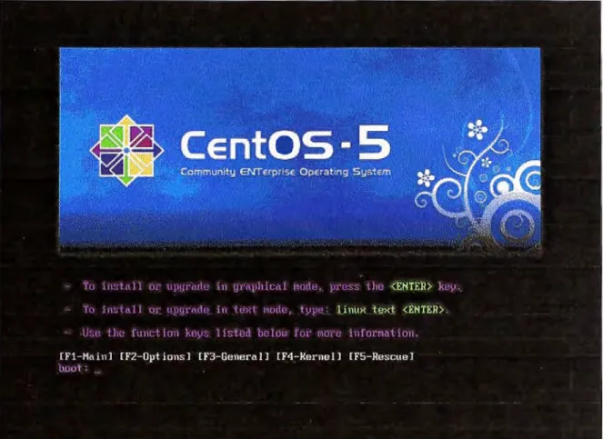 Fig. A.1  Pantalla de selección del tipo de instalación de CentOS 