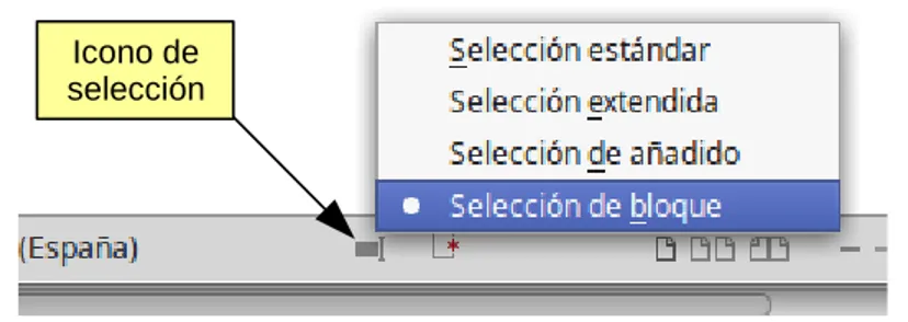 Figura 9: Selección de bloque