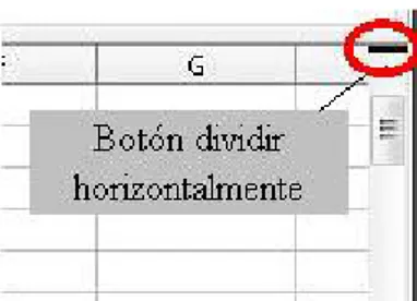 Figura 17: Barra para dividir la pantalla en la barra de  desplazamiento vertical