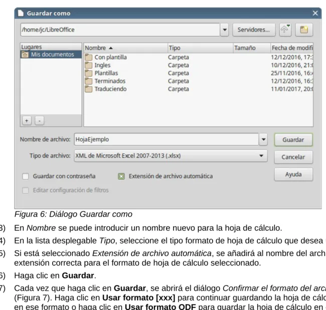 Figura 6: Diálogo Guardar como