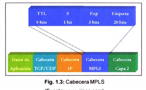 Fig. 1.3: Cabecera MPLS  (Fuente: www.cisco.com) 