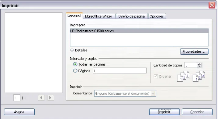 Figura 1. El cuadro de diálogo Imprimir.
