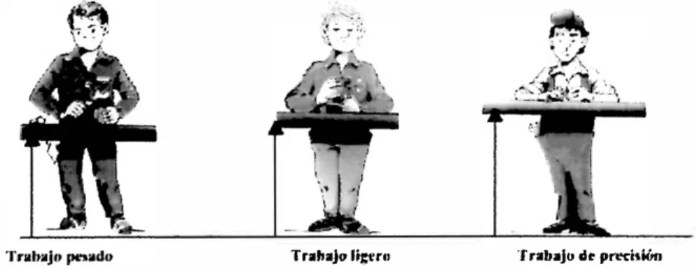 Fig. 4.3  Posturas en el trabajo para diferentes oficios. 