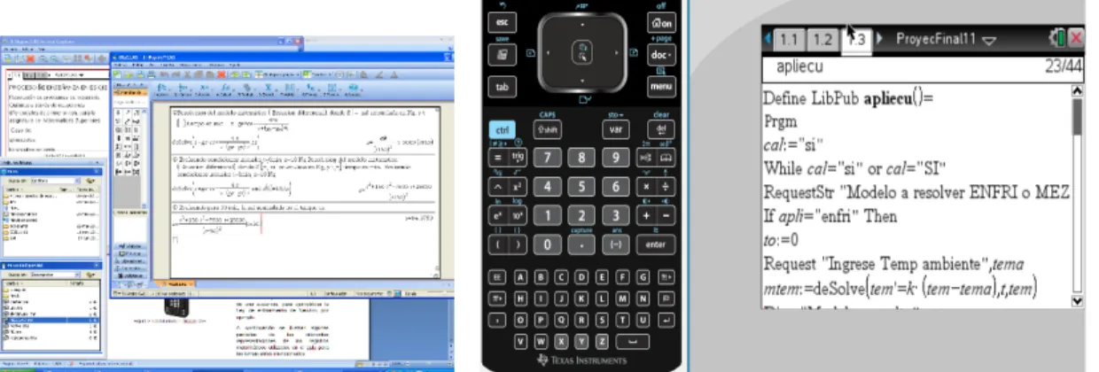 Figura 12. Utilización del software de programación de la calculadora TI- Nspire CX CAS para resolver 