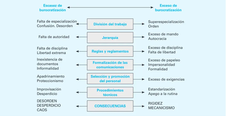 Figura 3.1  Los grados de burocratización de las organizaciones. 29