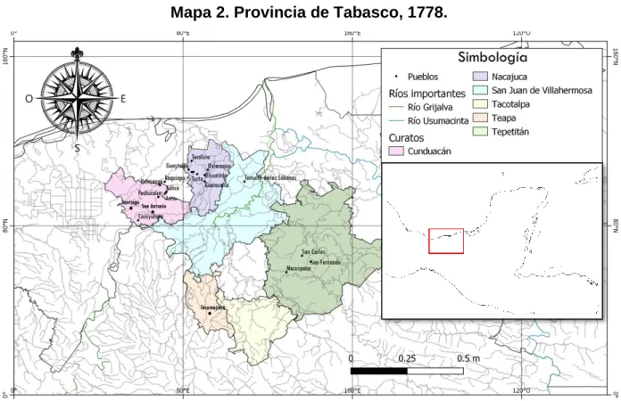 Mapa 2. Provincia de Tabasco, 1778. 