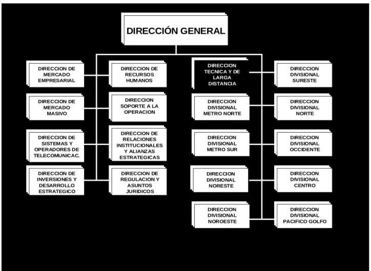 Tabla 2. Organización de Telmex 