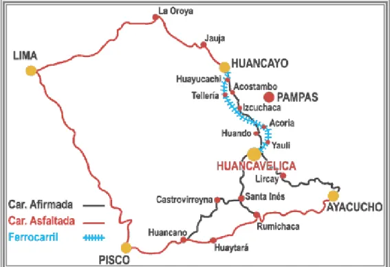 Fig. 8 Principales carreteras de interrelación con otras provincias (fuente  propia) 