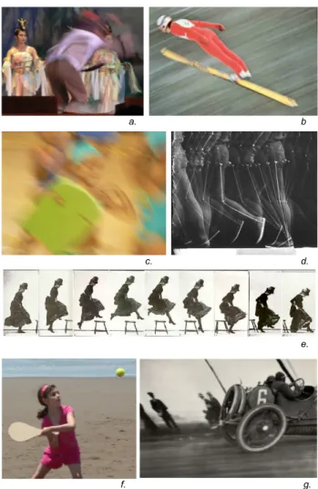 Figure 5. Different representations of movement in photography. a) 