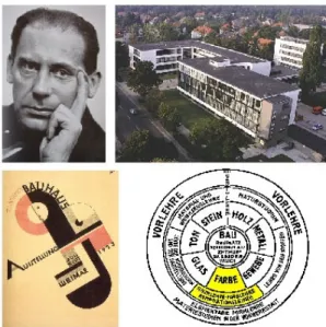 Fig.  10.  Le  Corbusier  (1887-1965),  un  fragmento  de  su  texto sobre policromía arquitectónica con correcciones a  mano  (en  la  Fundación  Le  Corbusier)  y  una  vista  del  conjunto de viviendas construido en Pessac en 1925