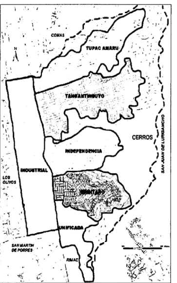 Figura 2.5.- Plano de sectores del Distrito de  Independencia. 
