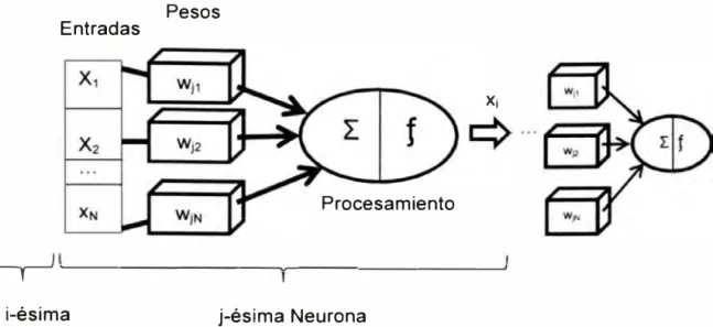 Figura  N º  2.03.- Estructura de una Red Neuronal Artificial. 