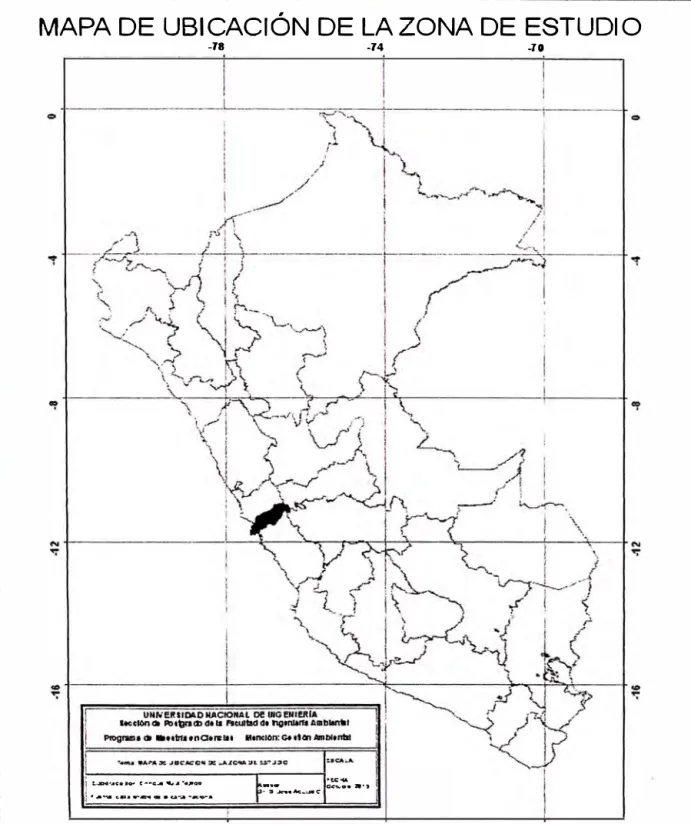 MAPA DE UBICACIÓN DE LA ZONA DE ESTUDIO 