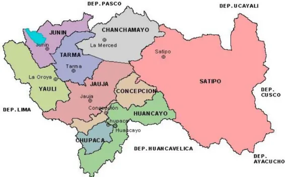 MAPA DE LA REGION JUNIN 