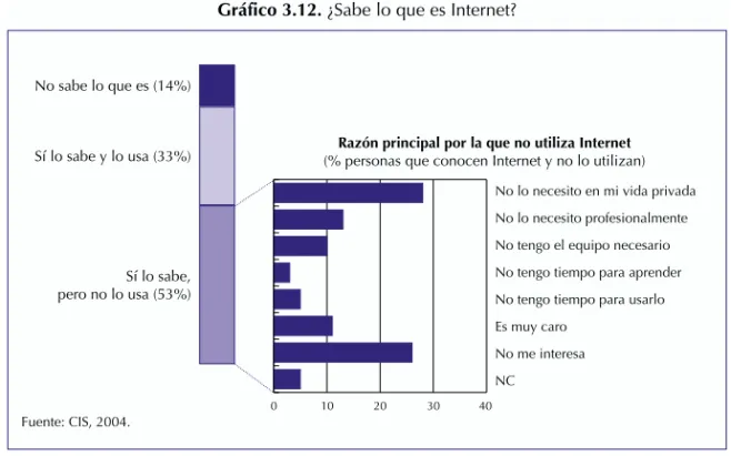 Gráfico 3.12. ¿Sabe lo que es Internet?
