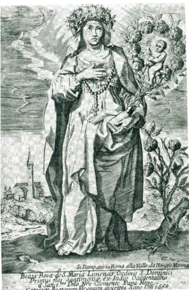 Figura Nº 12  Santa Rosa de Lima  de Horacio Marinari, Roma 1668 