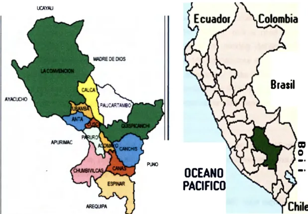 Mapa de ubicación de la región Cusco 
