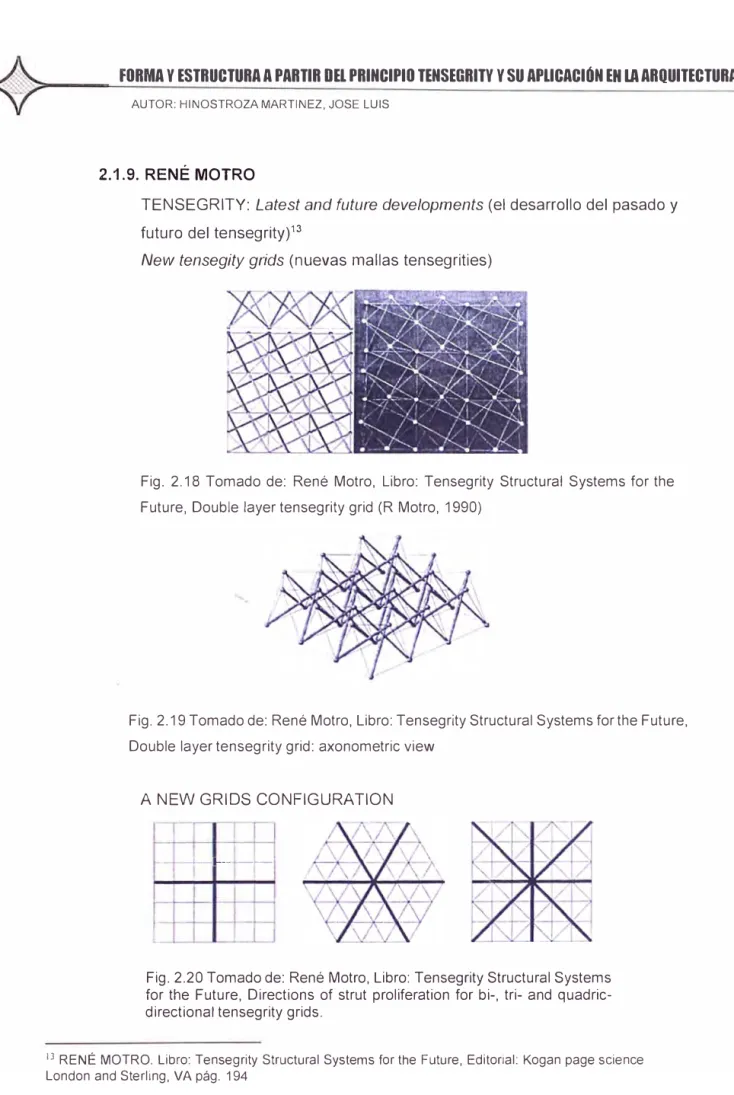 Fig.  2.18  Tomado de:  René  Motro,  Libro:  Tensegrity  Structural  Systems for the  Future,  Double !ayer tensegrity grid (R Motro, 1990) 