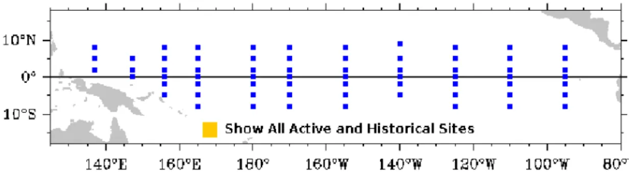 Figura 4.1: Posici´on geogr´afica de la red de boyas de la NOAA.