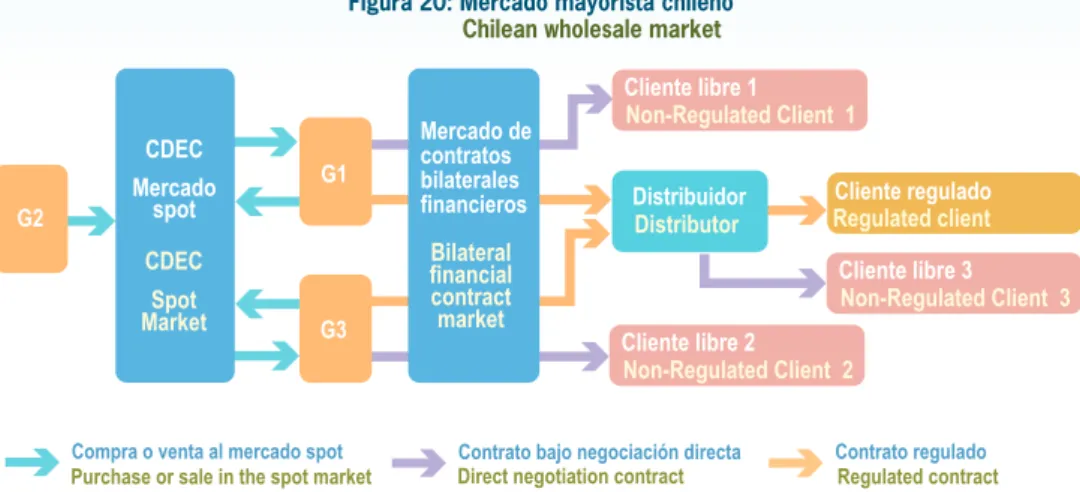 Figure  20  summarizes  the  basic  interactions  observed in the Chilean wholesale market