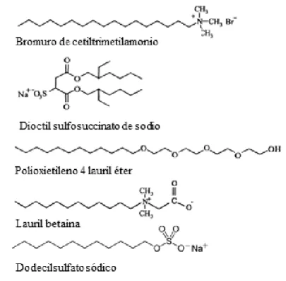 Figura 8: Ejemplo de surfactantes [10]. 