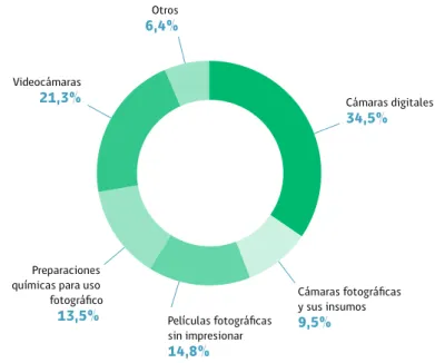 Gráfico 17: Importaciones de «Insumos para la creación» del subdominio de Fotografía. 2015 