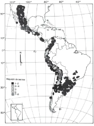 Figura 1. Área de distribución  de Solanum.