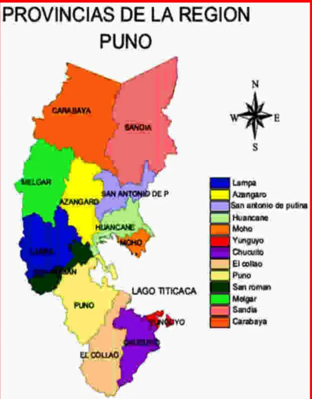 Mapa 1 Puno: Provincias de la Región 