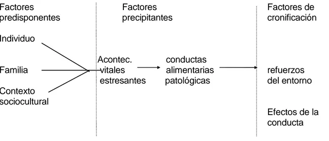Figura 1. Factores que inciden en los trastornos alimentarios (Garfinkel y Garner, 1982) (modificado)