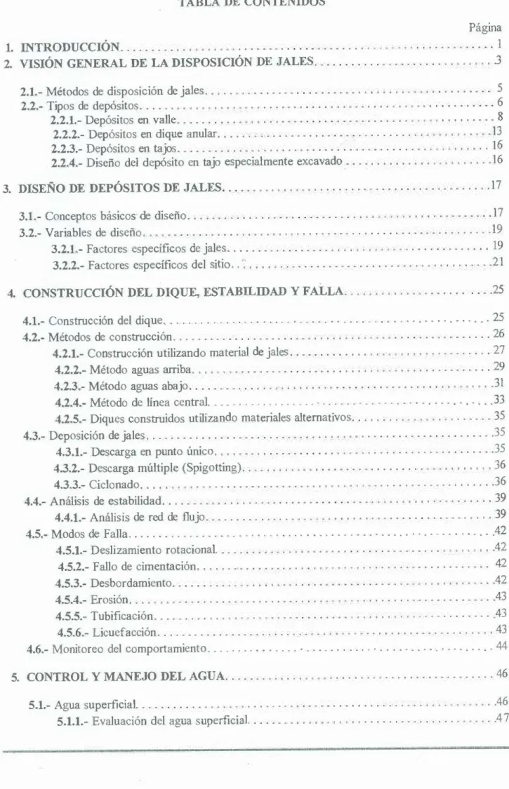 TABLA  DE  CONTENIDOS 