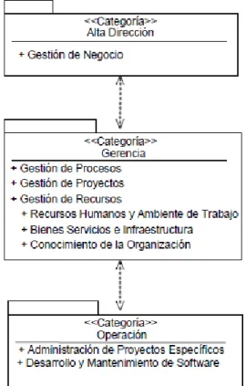 Figura 2.5. Estructura de MoProSoft [NYCE, 2005]. 