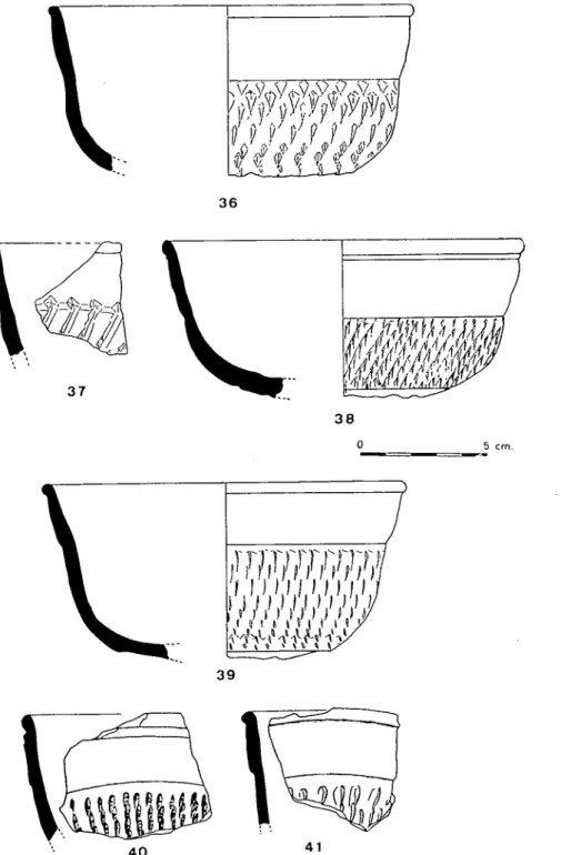 Fig. 7.—Fragmentos de formas decoradas de sigillata hispánica, Cartuja (Granada).