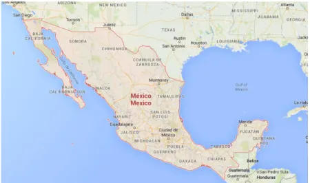 Mapa 2. Territorio geográfico mexicano. 
